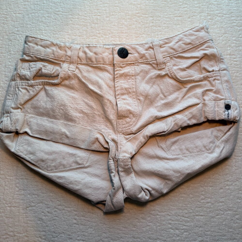 SOLD One Teaspoon Ivory denim shorts